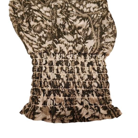 Acoa Floral Woven Sheer Chiffon Blouse Loose Size S - Picture 8 of 14